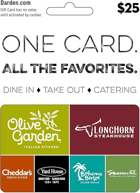 one card all the favorites gift card olive garden longhorn 