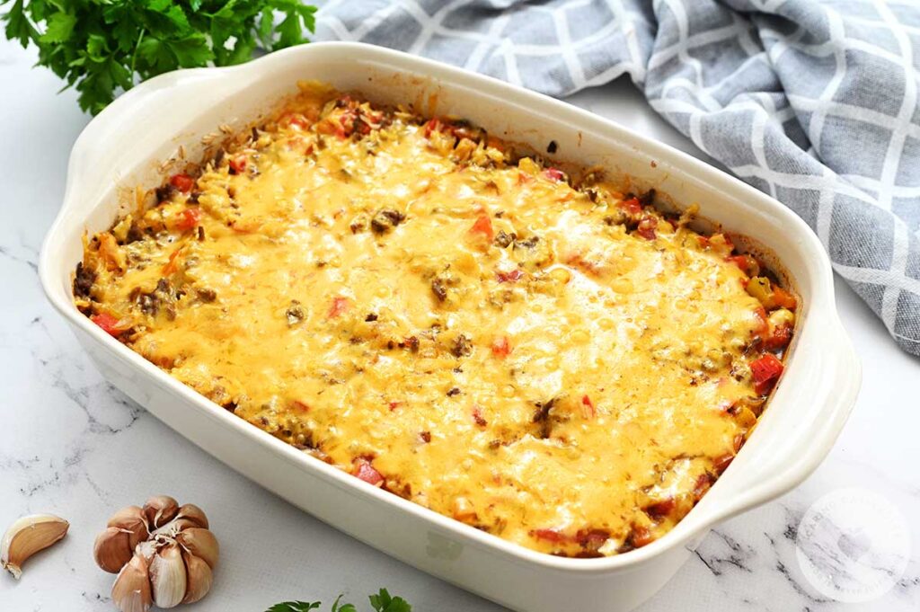 Stuffed Bell Pepper Casserole fresh out the oven!