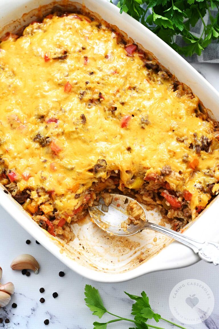 Stuffed Bell Pepper Casserole ready to serve.