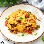 Stuffed Bell Pepper Casserole served on a white plate.