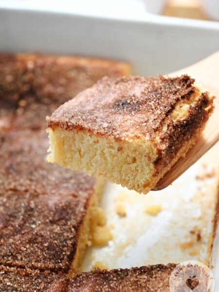 Snickerdoodle bars made with a receipe from Caring Casseroles.