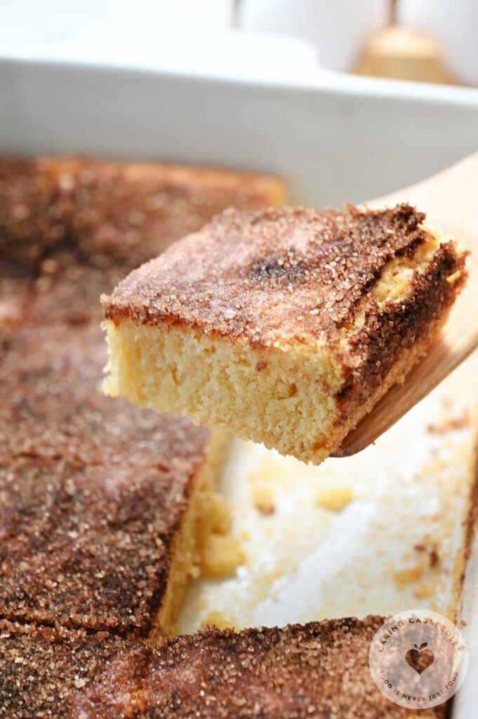 Snickerdoodle bars made with a receipe from Caring Casseroles.