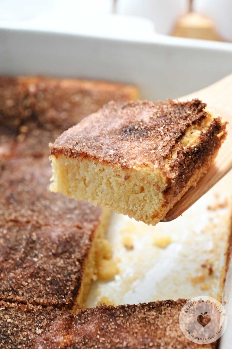 Snickerdoodle bars made with a receipe from Caring Casseroles.