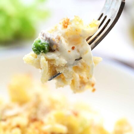 Tuna Noodle Casserole made from a recipe from Caring Casserole.