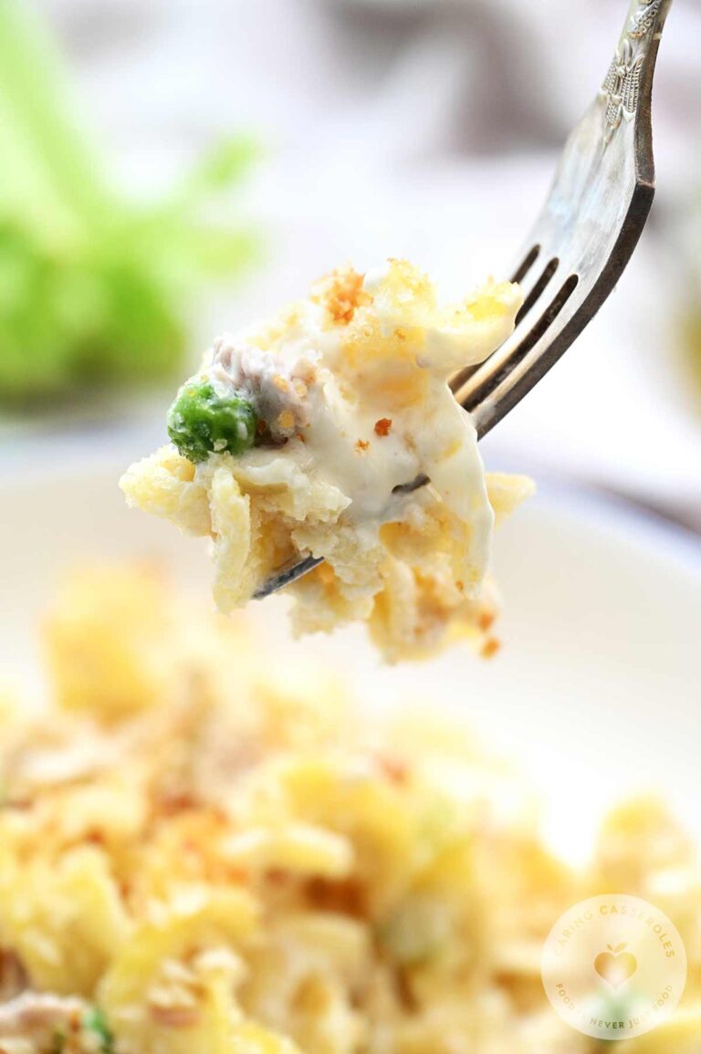 Tuna Noodle Casserole made from a recipe from Caring Casserole.