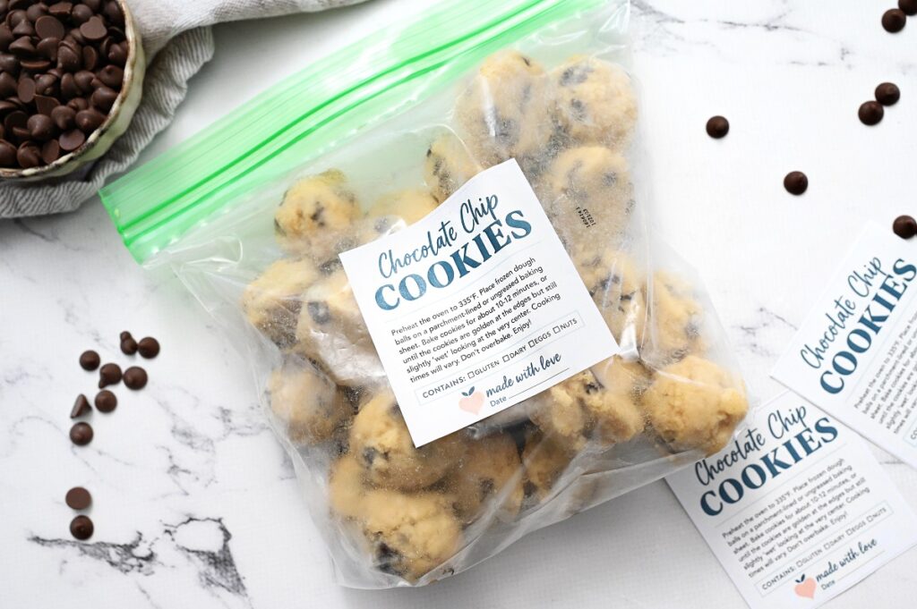 free printable freezer lables for cookie dough