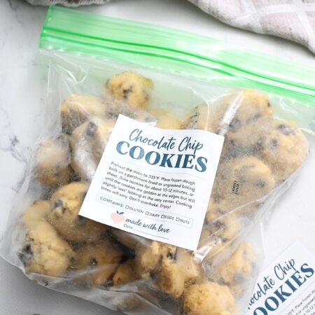 Cookie dough balls fresh from the refrigerator.