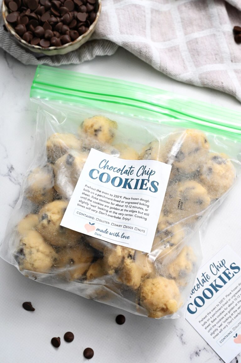 Cookie dough balls fresh from the refrigerator.