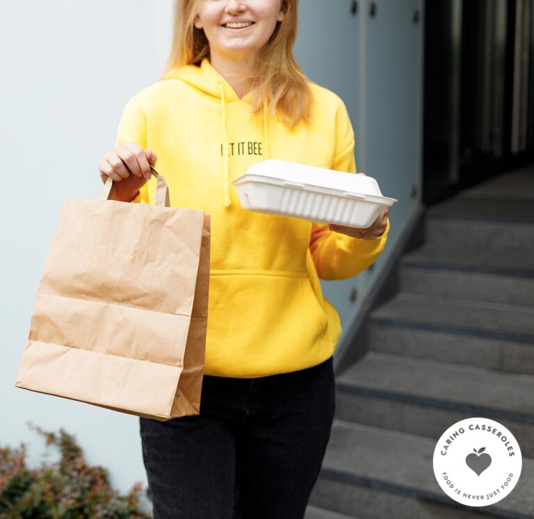 woman delivering food train