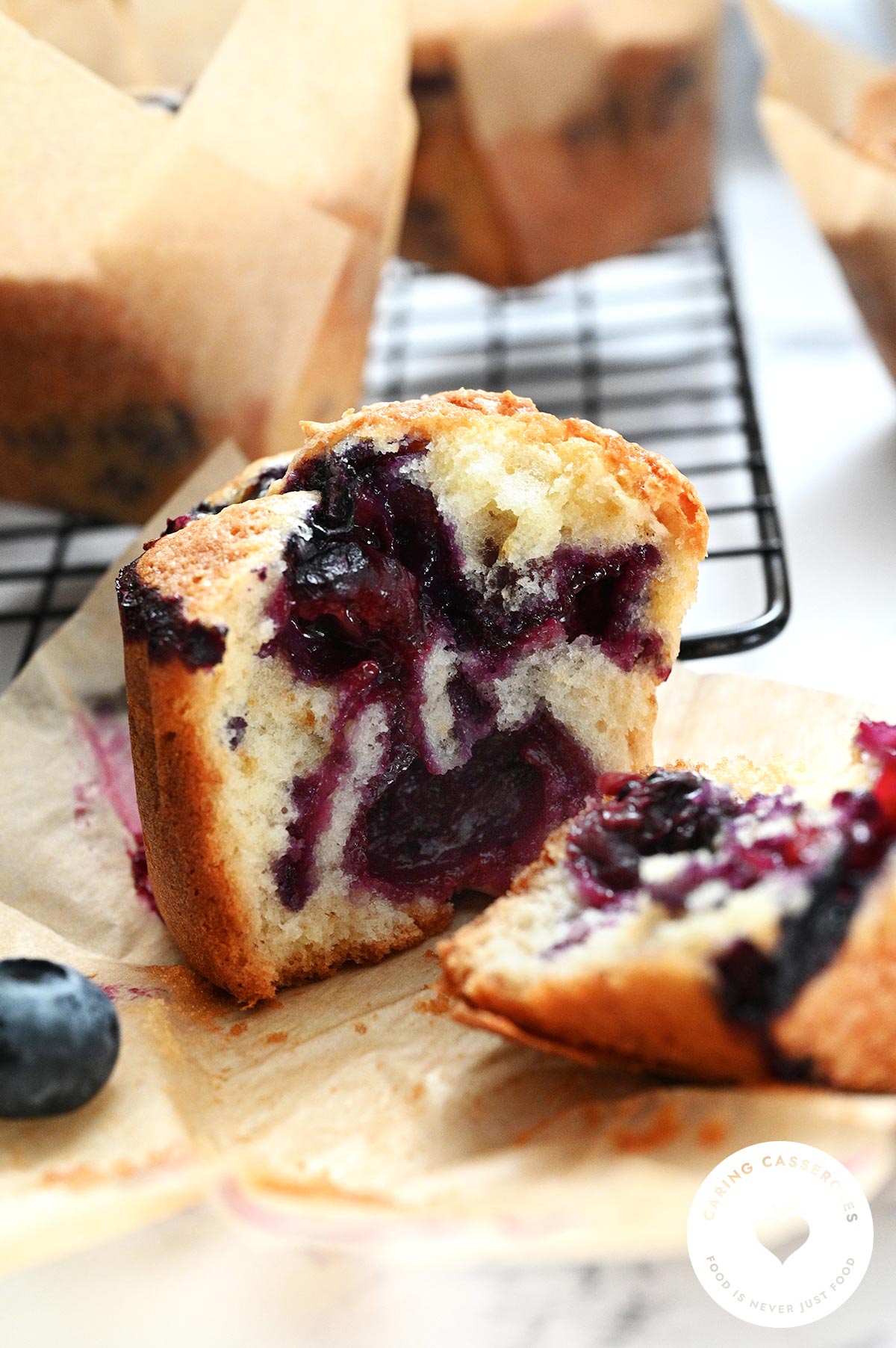 blueberry muffin cut open
